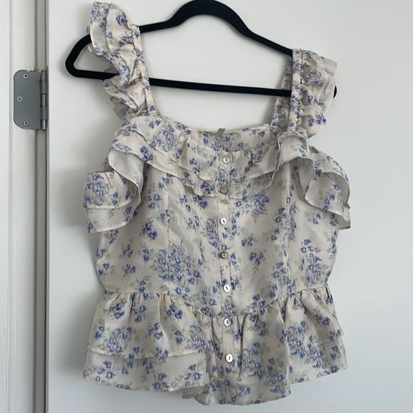 LoveShackFancy Tabia Top in Lavender Fields - Picture 6 of 7